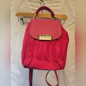 Zac Posen Hot Pink Backpack With Adjustable Straps